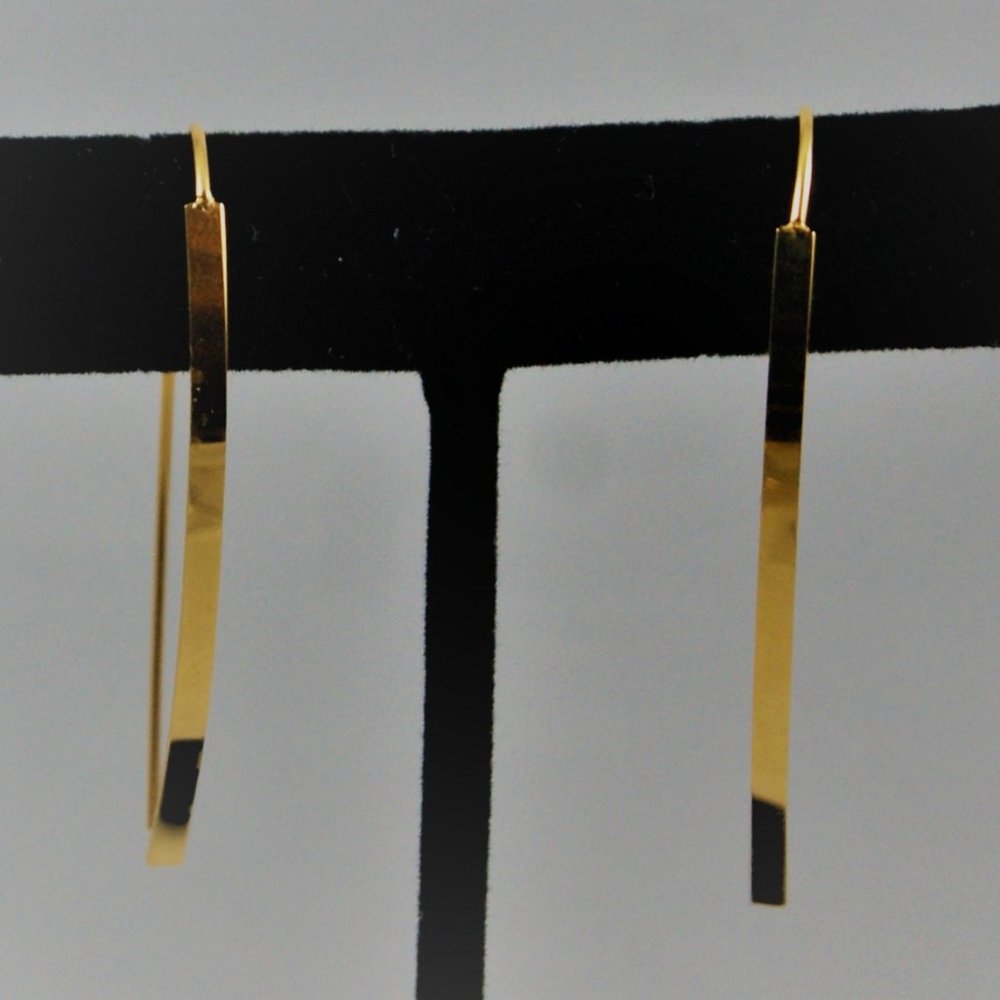 Modern Gold Earrings | New! - Picture 3 of 4